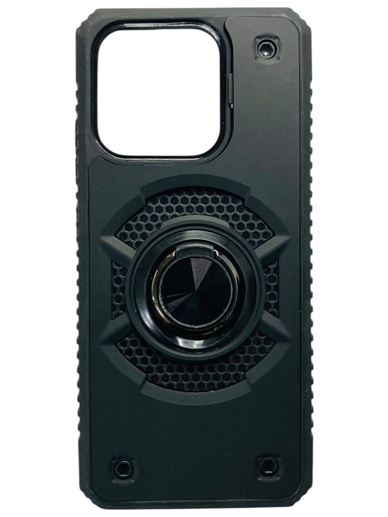 CASE ANILLO ESCUDO (XIAOMI REDMI 12C) (NEGRO)
