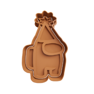 Among Us con Gorro de Cumpleaños Cortador de Galletas