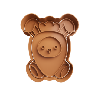 Conejito Disfrazado de Zanahoria Cortador de Galletas