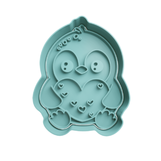 Pingüino con Corazon Cortador de Galletas