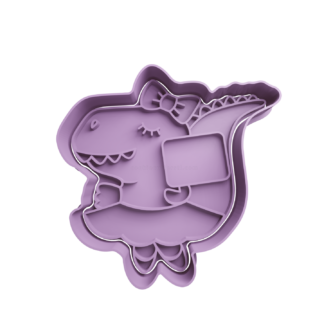 Dinosaurio con Cartel Cortador de Galletas