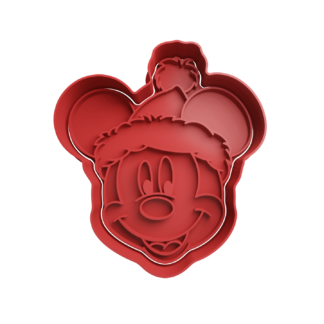 Mickey con Gorro de Navidad Cortador de Galletas