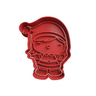 Niña con Disfraz de Papa Noel Cortador de Galletas