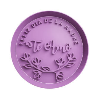 Feliz dia de la Madre Te AMO con Flores Cortador de Galletas