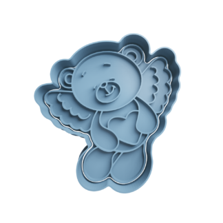 Osito con Alas y Corazon Cortador de Galletas