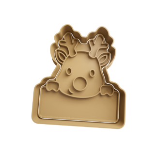 Reno con Etiqueta Cortador de Galletas