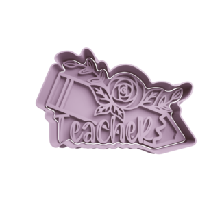 Teacher con lapiz y rosa Cortador de Galletas