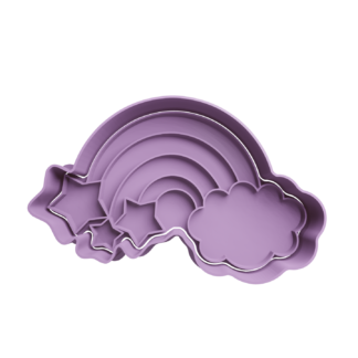 Nube con Arcoiris y Estrellas Cortador de Galletas