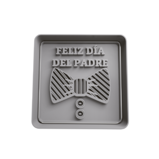 Feliz día del padre con moño Cortador de Galletas