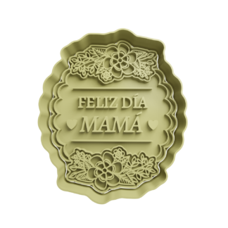 Feliz día Mamá con Flores Cortador de Galletas