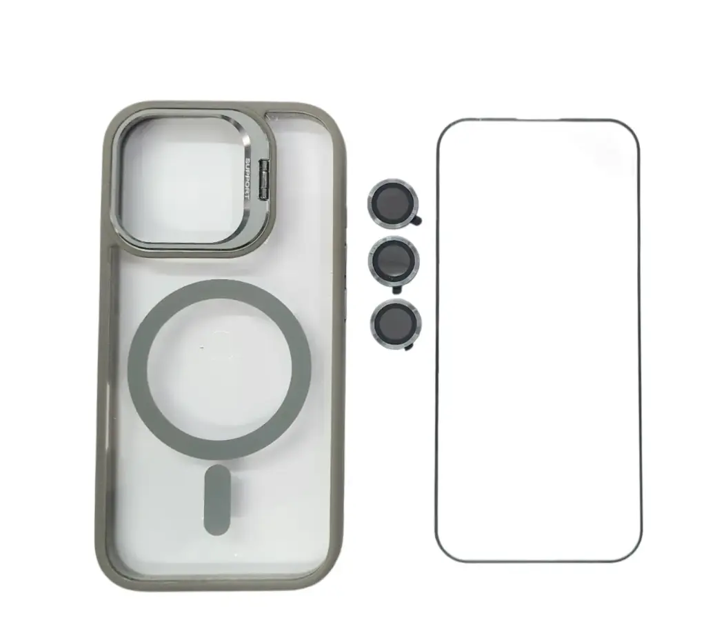 CASE MAGSAFE VENTANA (IPHONE 16 PRO) (GRIS)